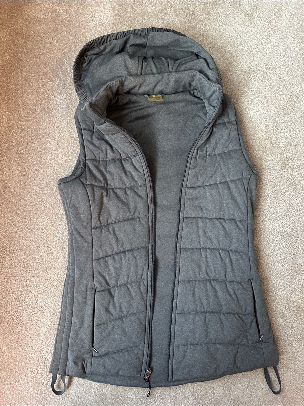 CALIA by Carrie Underwood Quilted Hooded Vest - Gray